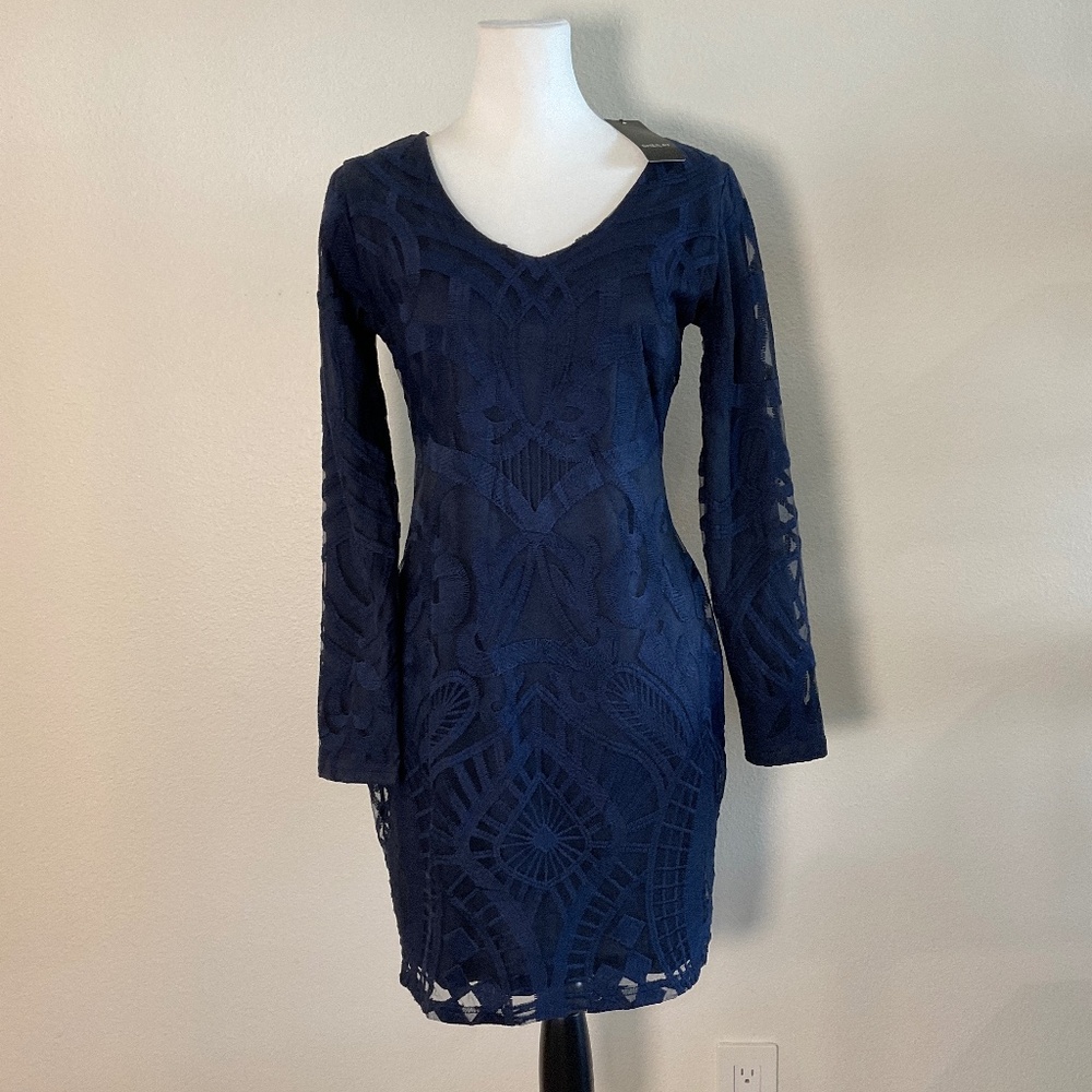 SHEILAY Blue  Lace Dress  Size Large NWT
